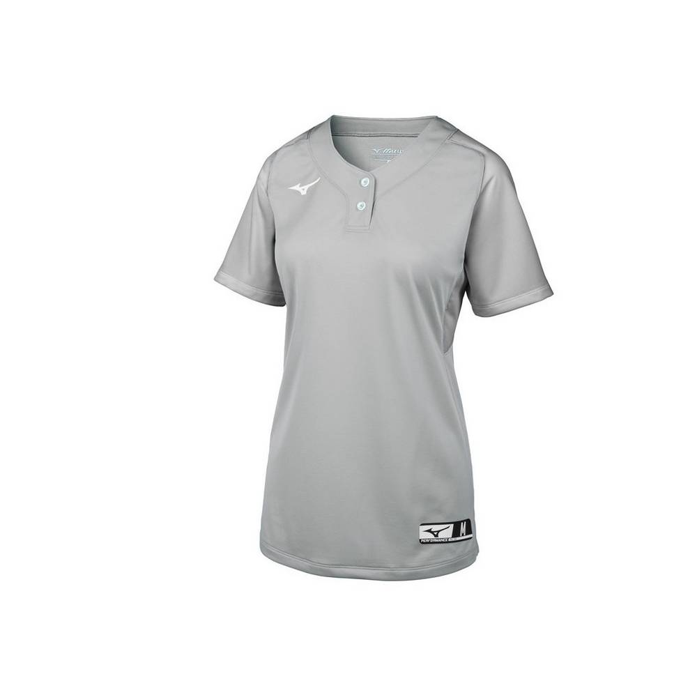 Jerseys Mizuno Aerolite 2-Button Mujer Gris Outlet IXNF-50123